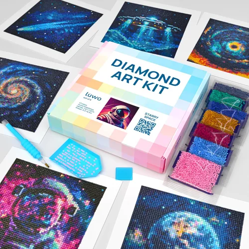 Miniatura 17 de LuwoArte Paquete de 6 Kits de Pintura de Diamantes para Adultos – Kits de Arte de Diamantes con Tema de Campo – Arte de Gemas DIY de Taladro