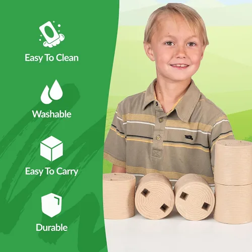 Miniatura 2 de Big Country Toys Juego de balas de heno de 5 piezas, balas de heno de juguete para animales de granja, juguetes para niños y niñas de 3 años