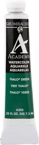 Miniatura 13 de Grumbacher Academy Pintura de acuarela, 0.3 fl oz/0.25 onzas, óxido de cromo verde (A048)
