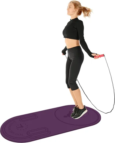 Miniatura 8 de Alfombrilla antideslizante para saltar con cuerda de absorción de impactos, para adultos y niños, para el hogar, interior, entrenamiento, ejercicio