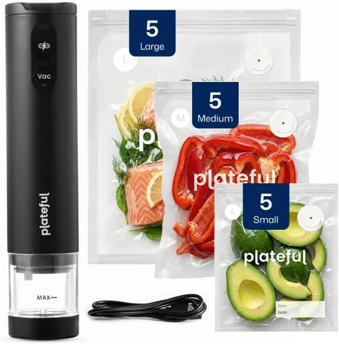 Miniatura 10 de Sellador al vacío de mano para alimentos, máquina selladora al vacío de alimentos inalámbrica portátil, mini sello compacto para almacenamiento