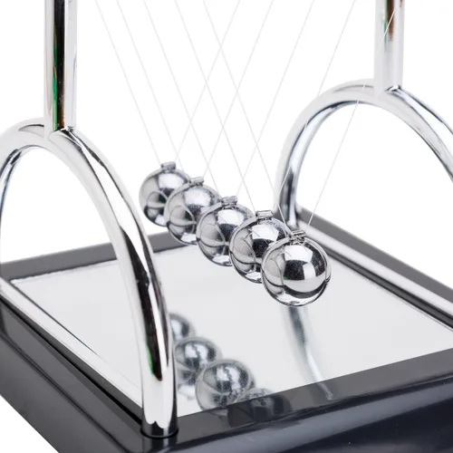 Miniatura 2 de Bolas de equilibrio de cuna de Newtons semicírculo únicas con espejo de 5.5 pulgadas, decoración de escritorio, movimiento cinético para el hogar
