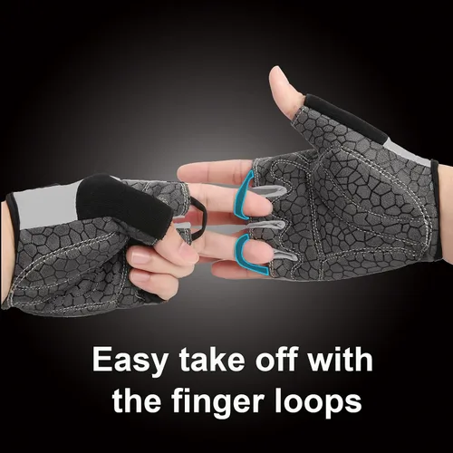Miniatura 4 de HTZPLOO Guantes de bicicleta guantes de ciclismo guantes de ciclismo de medio dedo guantes de bicicleta para hombres y mujeres con almohadilla