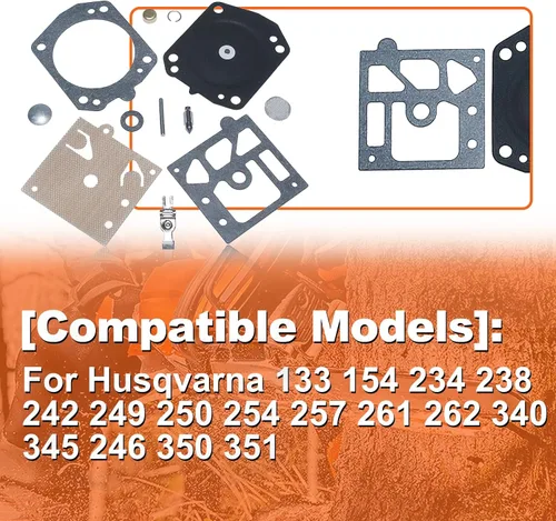 Miniatura 4 de Para Husqvarna 133 154 234 238 242 249 250 254 257 261 262 340 345 246 350 351, kit de reparación de carburador, para Walbro K-22-HDA HDA-10