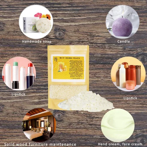 Miniatura 5 de Bolitas de cera de abeja blanca Howemon 2LB 100% Puras y Naturales Triple Filtro para Cuidado de la Piel, Cara, Cuerpo y Cabello Suministros