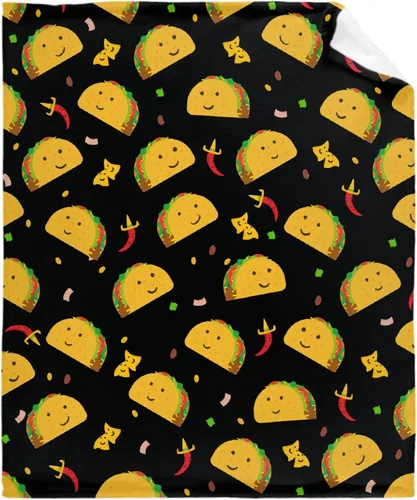 Bonita manta de franela súper suave de tacos para cama, sofá, sala de estar, manta para niños, niñas, niños, multicolor, 40 x 50 pulgadas para niños