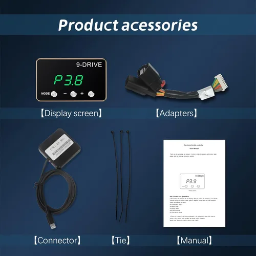 Miniatura 9 de Liiiyuan Controlador de respuesta del acelerador, acelerador electrónico inteligente de carreras 9 unidades 9 modos universal para Dodge Maserati
