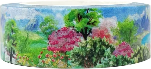 Miniatura 5 de allydrew Cinta adhesiva Washi de hermosos paisajes, 0.591 in x 32.8 ft, veleros y gaviotas