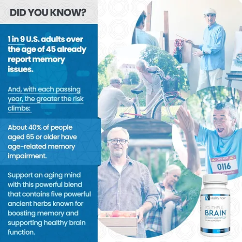 Miniatura 8 de Youthful Brain - Paquete de 4 botellas – Suplemento de apoyo para la memoria y la salud cerebral – Claridad de refuerzo cerebral con Bacopa