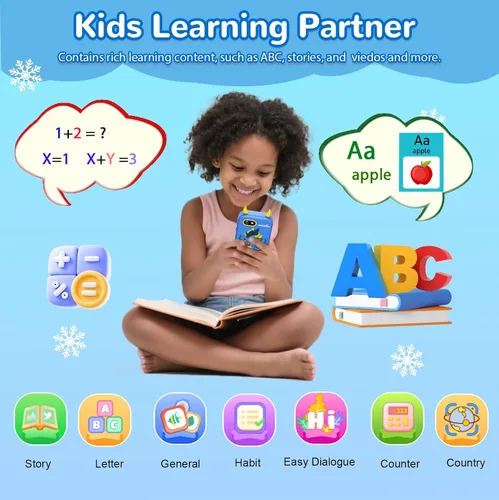 Miniatura 4 de Lapare - Teléfono inteligente para niños, 2.8'' de pantalla táctil HD con cámara doble para niños, teléfono de juguete de dinosaurio