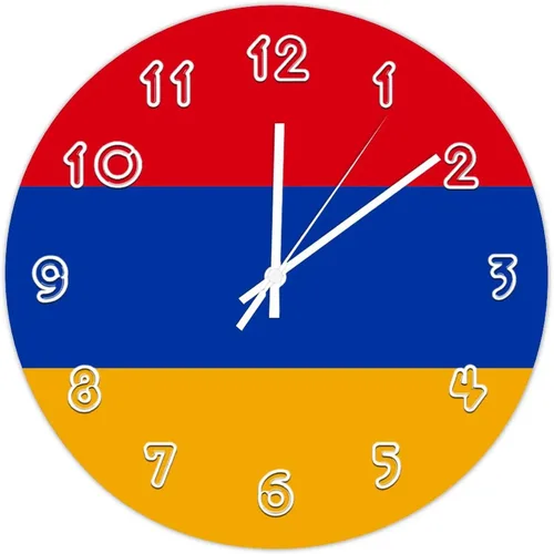 Miniatura 17 de Reloj de pared redondo de Etiopía con bandera de Etiopía, silencioso, sin tictac, relojes de pared para cocina, dormitorio, oficina, decoración