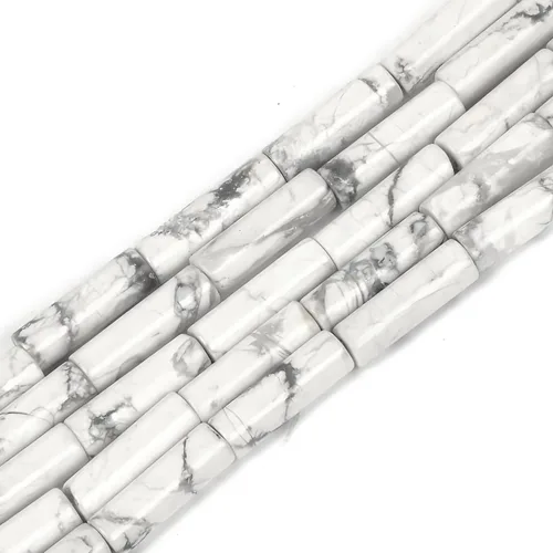 Miniatura 25 de HAAMIIQII Cuentas de tubo de amazonita natural de 0.512 x 0.157 in, cuentas sueltas de piedra cilíndrica para fabricación de joyas, 15 pulgadas