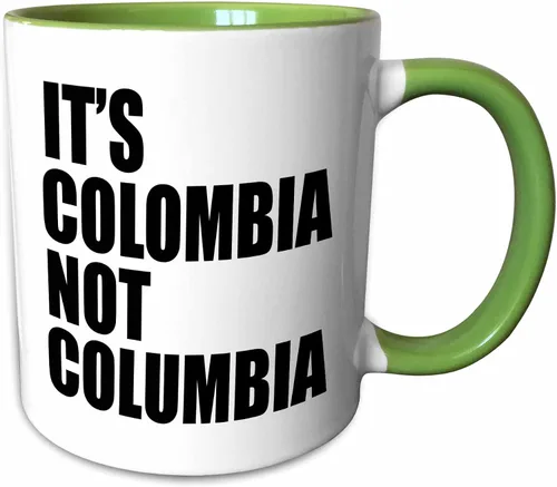 Miniatura 12 de 3dRose Its Colombia Not Columbia - Taza de dos tonos, 11 onzas, color negro