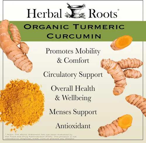 Miniatura 3 de Herbal Roots Cápsulas de curcumina de cúrcuma, extra fuerte, 1300 mg, hechas con raíz de cúrcuma orgánica, 95% curcuminoides, mejor absorción