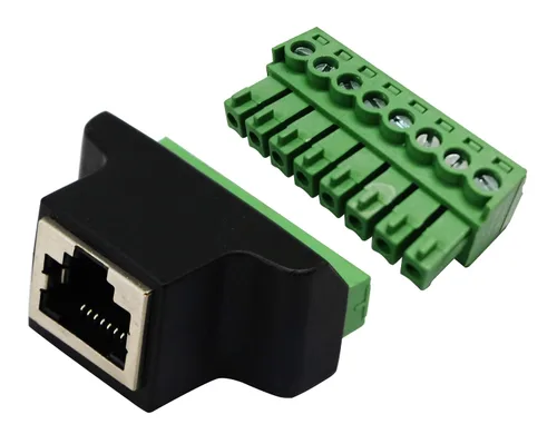 Miniatura 4 de CGTime - Conector macho RJ45 a 8P 8C hembra tipo tornillo terminales Ethernet red Plug Cable para AV CCTV UTP DVR Cat5 Cat5e Cat6 Cat7 en línea