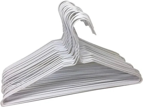 Paquete de 30 perchas de alambre de metal de acero para ropa seca por goteo. Las perchas de metal están hechas de alambre de acero de calibre 13