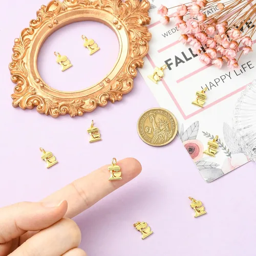 Miniatura 3 de Stiesy Dijes de latón dorado para hacer joyas, colgantes a granel para collares, pulseras, aretes, manualidades, Vidrio, Sin piedra preciosa