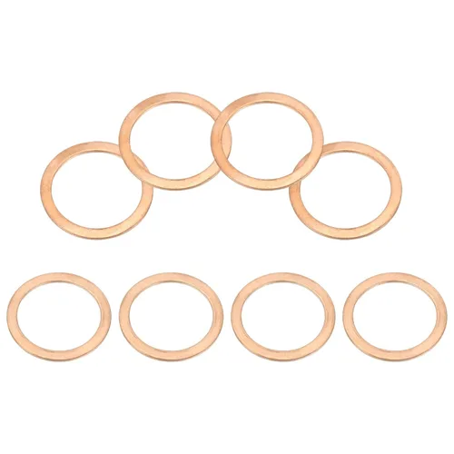 Miniatura 38 de PATIKIL Anilla de arandela de cobre M4, 25 piezas, 4mm ID 8mm OD 1mm de espesor, arandela plana métrica de sello de cobre para tornillos, pernos