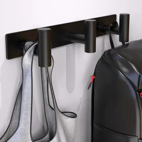 Miniatura 2 de Perchero de Pared Montado - 3 Ganchos, Ganchos de Pared de Acero Inoxidable Resistente para Toalla, Bolso de Abrigo, Perchero para Sombreros