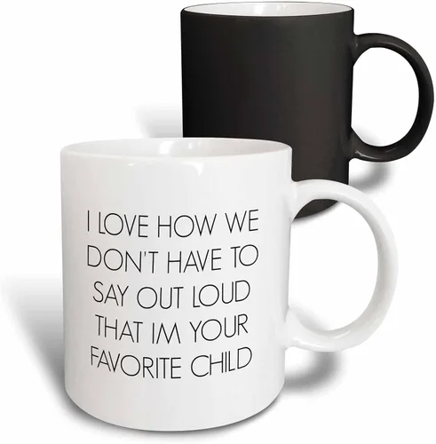 Miniatura 13 de 3dRose I Love How We Don't Have to Say Out Loud I'm Your Favorite Child - Taza de dos tonos, 11 onzas, color negro