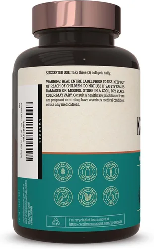 Miniatura 2 de Live Conscious KrillWell, apoyo cognitivo y articular Aceite de krill sostenible certificado 2 veces más efectivo que el aceite de pescado