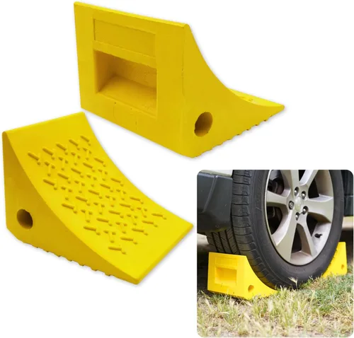 Miniatura 10 de SECURITYMAN Calzas de rueda resistentes (paquete de 2) – Calzas de rueda de goma sólida duraderas, antideslizantes, para remolques de lanchas
