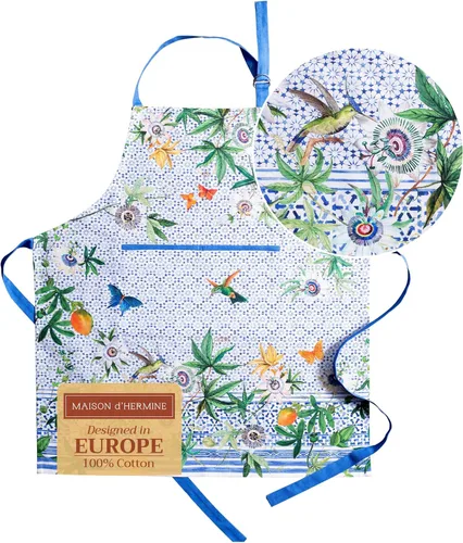 Miniatura 122 de Maison d' Hermine Delantal 100% de algodón para mujeres con bolsillo de cocina delantal de chef para hombres para cocinar primavera verano 001