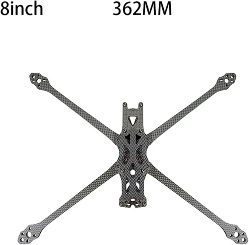 Miniatura 4 de QWinOut Kit de marco de fibra de carbono RC tipo X 14.252 in/15.354 in distancia entre ejes para DIY RC Racer Drone (8 pulgadas con impresión 3D)