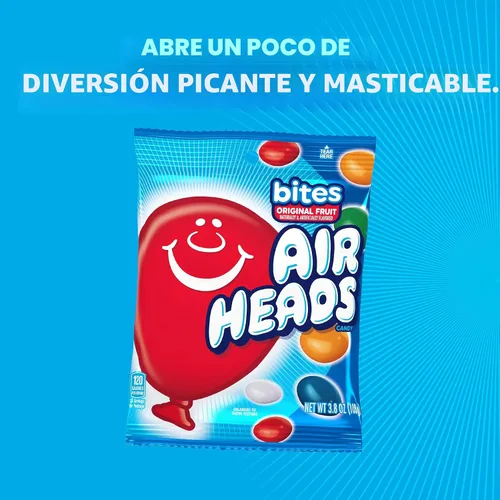 Miniatura 4 de Airheads Bocaditos de caramelo, sabores de frutas surtidos, cine, fiesta, concesiones, paquetes de 2 onzas (caja de 18)