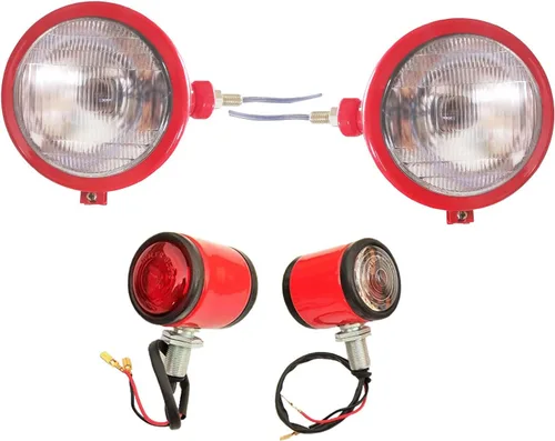 Miniatura 10 de Conjuntos de Faroles de Señalización y de Butler con Bombilla de 12V Compatibles con Tractores Ford 2N, 9N, 8N, 600, 800, NAA - Faro de Tractor Gris