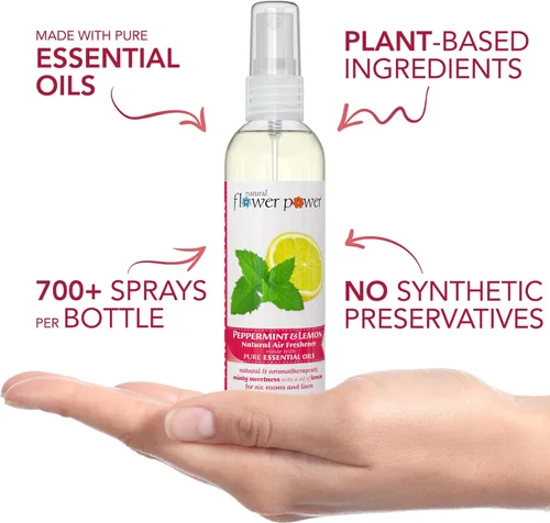 Miniatura 2 de Natural Flower Power Ambientador en aerosol – Eliminador de olores con aceites esenciales – Hogar, coche y tela – Libre de crueldad animal y vegano