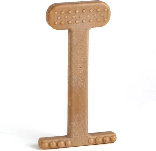 Miniatura 42 de Bullibone Juguete masticable de nailon para perros masticadores agresivos, hueso de higiene dental con sabor a tocino, juguetes duraderos