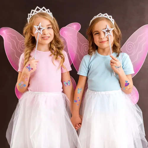 Miniatura 5 de Leesgel Tatuajes temporales para niños y mujeres, calcomanías de tatuaje con purpurina para recuerdos de fiesta, premios para aula, dulce o truco