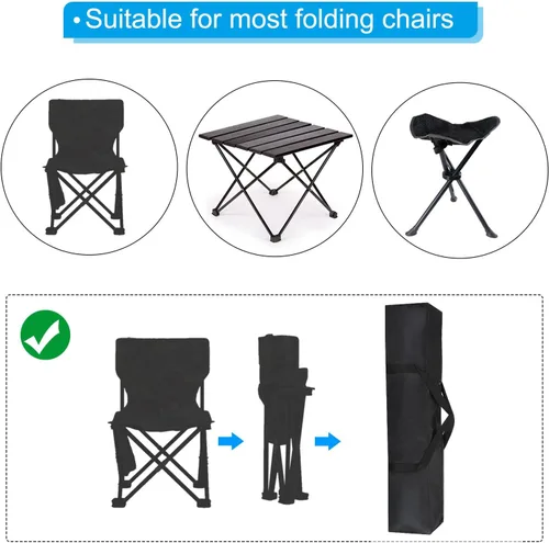 Miniatura 5 de PATIKIL Bolsa de repuesto para silla de campamento de 39 pulgadas, paquete de 2 bolsas de transporte plegables de nailon, bolsa grande