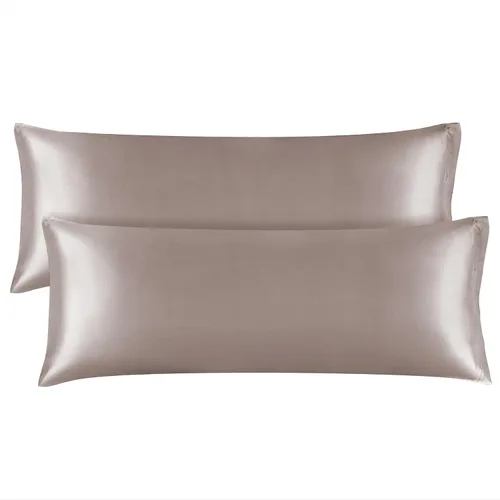 Miniatura 130 de Bedelite Funda de almohada de satén para el cuerpo, súper suave y refrescante, para el cabello y la piel, transpirable, sedosa y larga, 20 x 54 Rosa