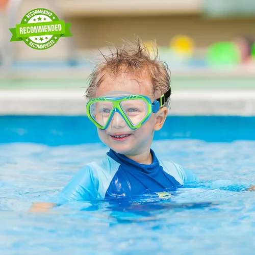 Miniatura 9 de Gafas de natación para niños, cubierta de nariz, gafas para niños sin tirones de pelo,Máscara de natación para niños antiniebla 1 unidad: dinosaurio