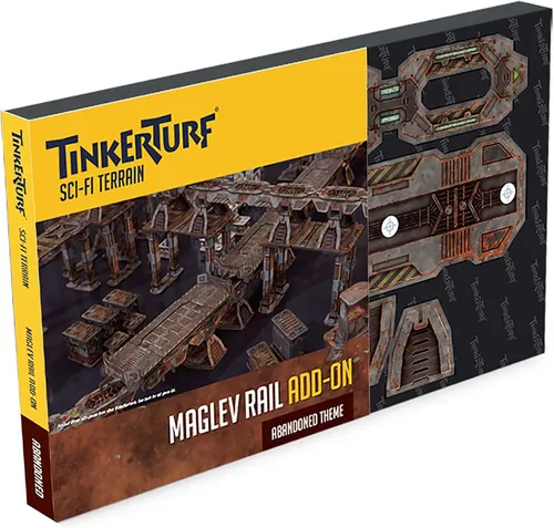 Miniatura 9 de Terreno de ciencia ficción TinkerTurf: MagLev Depot v2, tema abandonado, robusto, asequible y de gran aspecto a todo color, rápido y fácil