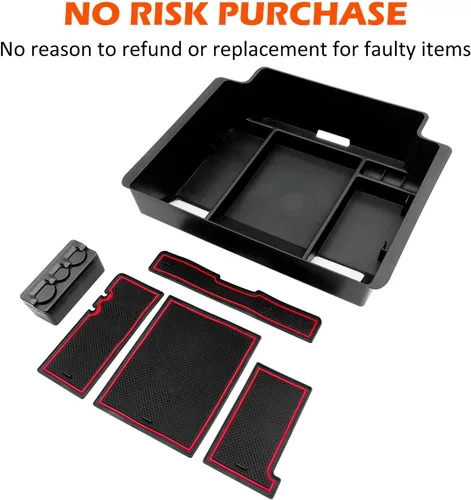 Miniatura 7 de Organizador de Bandeja de Consola Central se adapta a Accesorios para GMC Sierra/Chevy Silverado 1500 2022-2025, Silverado/Sierra 2500HD 3500HD Rojo