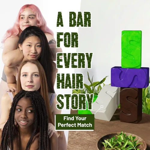 Miniatura 7 de Herbishh Barra de champú Tea Tree & Mint - Barra de aceite de árbol de té para limpieza de cabello graso y cuero cabelludo - Champú sólido