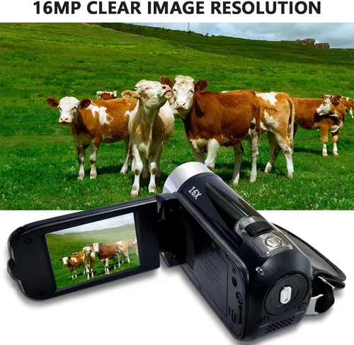 Miniatura 8 de Andoer Cámara de vídeo digital portátil de alta definición 1080P DV 16 MP con pantalla LCD de 2.7 pulgadas, zoom digital de 16x y batería incorporada