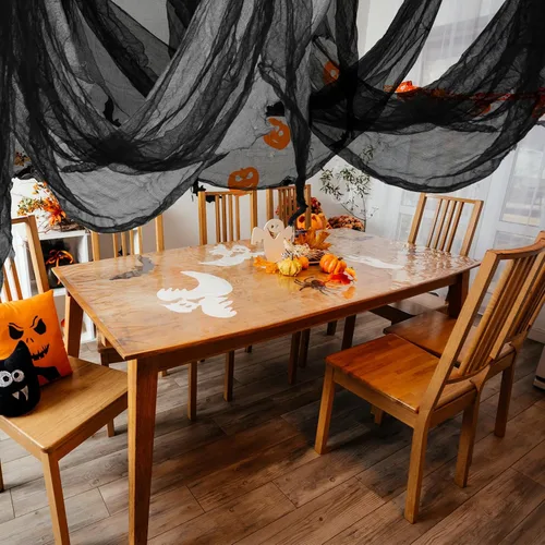 Miniatura 7 de NEBURORA Tela espeluznante de Halloween de 200 x 85 pulgadas para decoración de fiesta de casa embrujada para Halloween, decoración de habitación