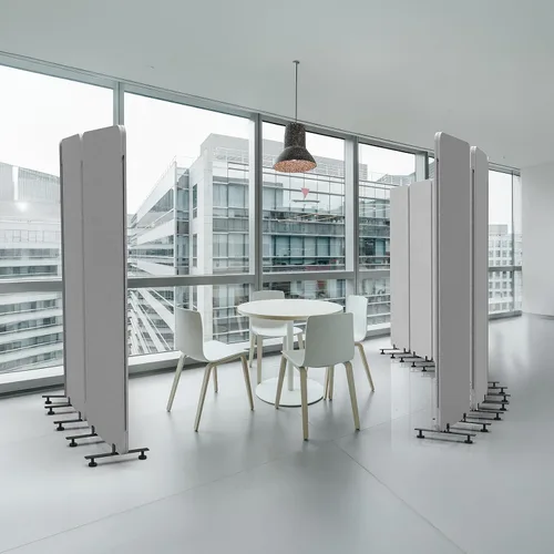 Miniatura 8 de VINGLI Divisor de habitación con pantalla, partición de privacidad independiente, paneles conectados con cremallera con ruedas, separador de espacio