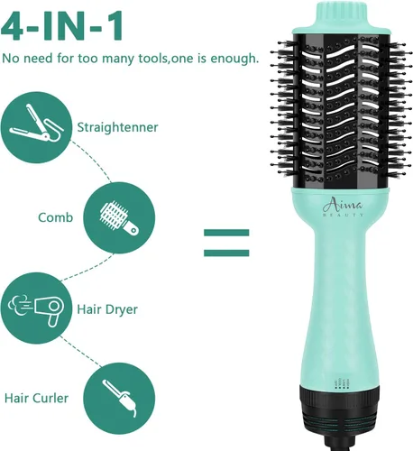 Miniatura 6 de Aima Beauty Cepillo secador de pelo voluminizador de un solo paso, cepillo de aire caliente mejorado 4 en 1 para menos encrespamiento, más brillo