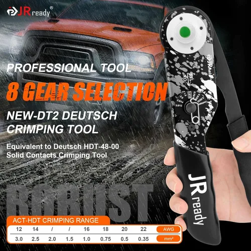 Miniatura 3 de JRready DW5009-01 - Kit de herramienta de crimpado de conectores Deutsch, conectores DT 2 3 4 6 8 12 impermeables con crimpador con trinquete 22-12
