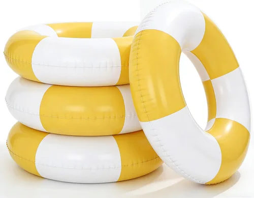Miniatura 10 de 4 flotadores inflables para piscina, anillos de natación de 35 pulgadas, tubo interior grande, anillos de natación, tumbona de piscina, flotador