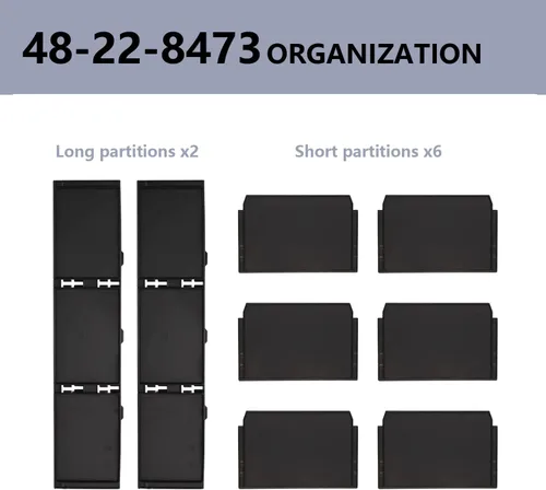 Miniatura 2 de 48-22-8473 Divisores de paquetes para Milwau-kee Packout 3 Cajones Divisores Caja de herramientas (negro)