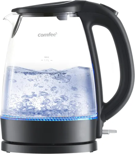 Miniatura 10 de COMFEE' Hervidor eléctrico de té de 1.7L de doble pared y caldera de agua eléctrica, 100% acero inoxidable interior y tapa y caño, tapa de dos Pared