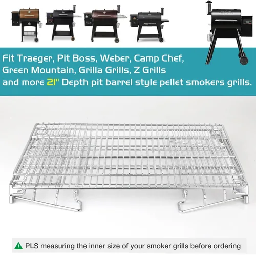Miniatura 5 de Rejillas para carne deshidratada para Traeger Smoker Pro 575 22 34 Rejilla de enfriamiento y calentamiento para barril de 21" de profundidad de Pit