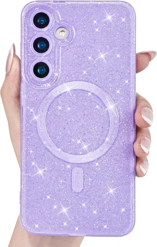 Miniatura 20 de Svanove Funda magnética con purpurina para Samsung Galaxy S22, compatible con Magsafe Cute, brillante, brillante, estética, dura y brillante