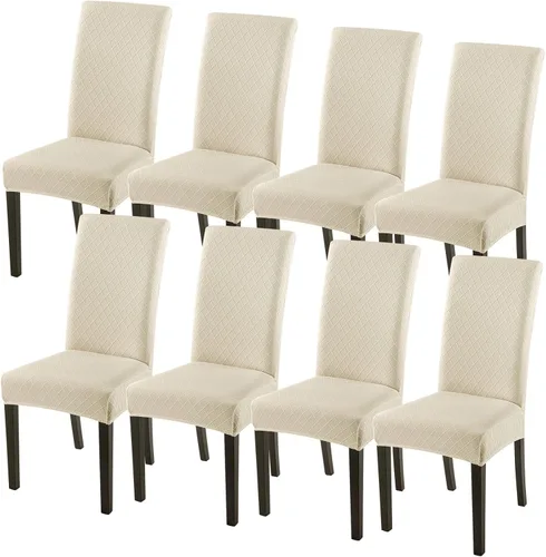 Miniatura 86 de SearchI Juego de 4 fundas para sillas de comedor, elásticas con estampado floral, fundas deslizables para sillas Parsons de spandex, removibles